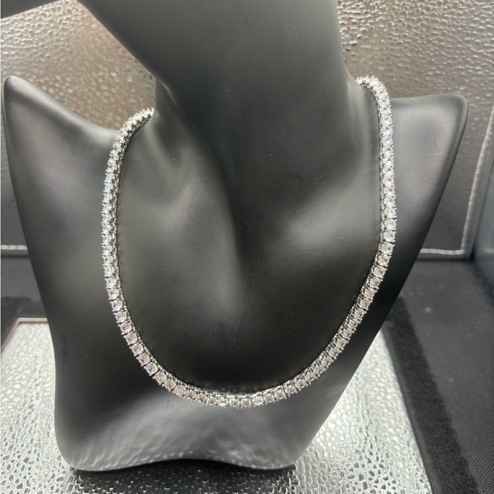 Elegant Sterling Silver CZ Necklace